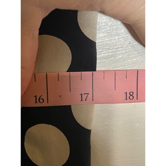 Black White Polka Dot Silk Dress Sleeveless Knee Length Tie Waist Saks Size 6 - Picture 11 of 12